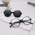 X3196 Bauhaus Latest Unisex Fashion CE Ultem Eye Glasses Frame with Magnet Clip on Sunglasses