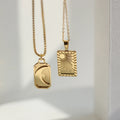 Golden Moon&Sun Pendant Necklace for Women 18K Gold Plated Stainless Steel Link Chain Necklace