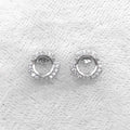 Sterling Silver 6*6mm Semi Mount Stud Earrings Empty Frame Support Blank Setting S925 Base Without Center Stone for DIY Inlay
