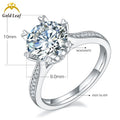 Goldleaf Luxury Customized S925 Sterling Silver Women's Big Moissanite Prong Setting Certified Wedding Ring Couples Set