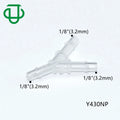 Plastic Y Shape 1/8" 3.2mm Easy Assembly Hose Barb 3 Ways UV Ink Hose Connector for Eco Solvent Printer