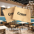 Custom Eco-Friendly Disposable Kraft Paper Bag Food Packaging Bakery Items Cookies Donuts Hamburger Toast Bread Sandwich Pizza