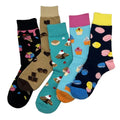 Hot Sale Custom Design Colorful Crew Socks Food Pattern Ice Cream Chocolate Waffle Cake Macarons Cute Soft Socks for Unisex