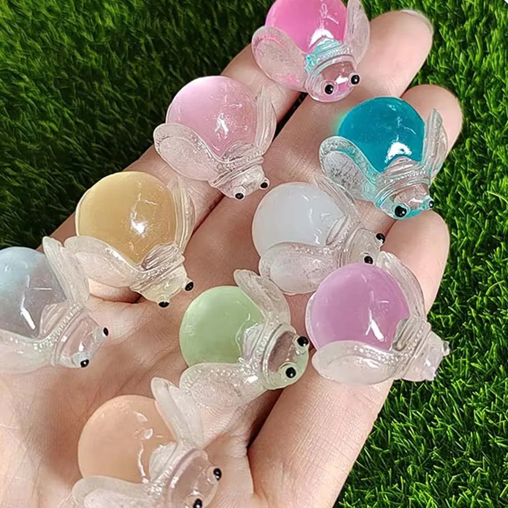 3D 24mm Glow in Dark Firefly Figurines Resin Mini Luminous Insect Miniature Fairy Garden Toys Handicraft Jewelry Finding