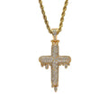 CN126  Brass AAA CZ  Cross Pendant Necklace Hip Hop Jewelry for Men and Women Party Gift