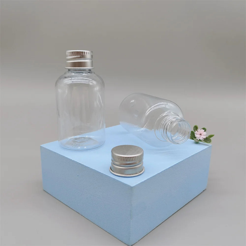 Hot Sale 50ml Round Plastic Bottle With Aluminum Screw Cap