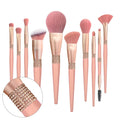 Private Label 10-Piece Makeup Brush Set in Pink with Bling Bling Handle