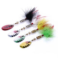 Wholesale SP303 7cm 5.5g Metal Spinner Baits Spoon Fishing Lures with Feather Hook