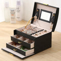 Hot Sale PU Leather Jewelry Storage Box Different Color Organizer for Earrings Necklace Jewelry