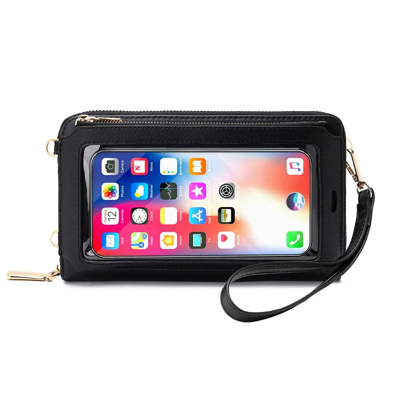 Leather Cross Body Wallet for Women Rfid Blocking Wristlet Phone Wallets