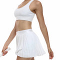 Pleated Anti-Running Fitness Two-Piece Set for Summer Training Women's Tennis and Yoga Sports Skirt