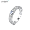 LUOTEEMI Woman Diamond Popular Fashion Engagement Cubic Zirconia Eternity Finger Promise Jewelry Micro Ring
