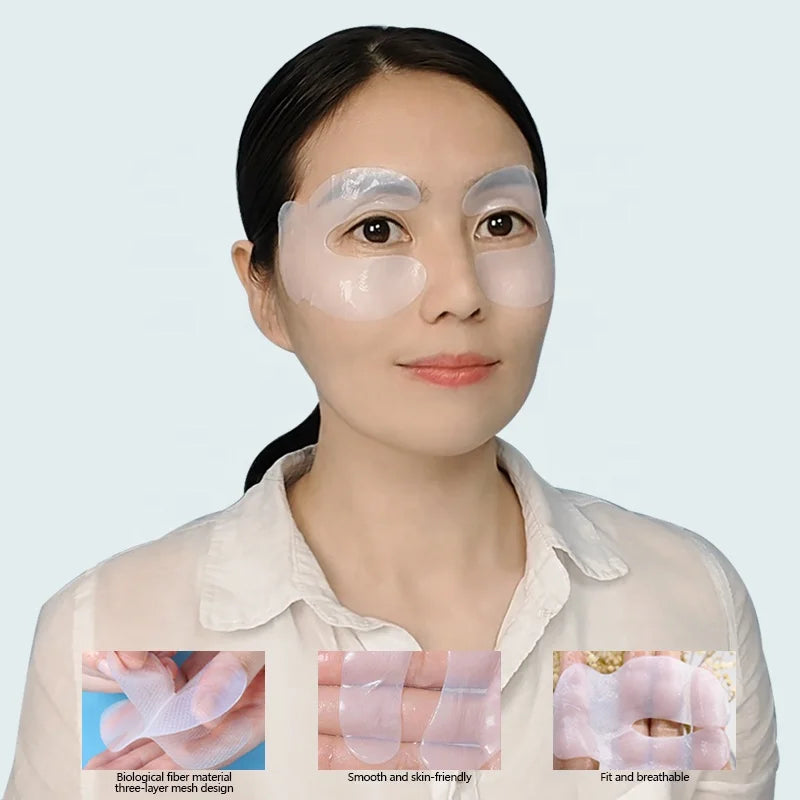 Bio Cellulose Sheet Eye Mask with Green Tea Seaweed Coconut Infused Deep Hydration Anti-Puffiness Anti-Aging for Women Guangdong
