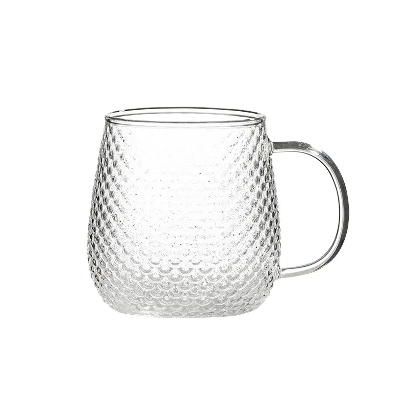 New Design Hammer Hit Pattern Borosilicate Thermal Proof Handmade Glass Coffee Cup