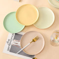 Nordic Ceramic Round Flat Plates for Serving  Plates for Pasta and Snacks Shallow Plates