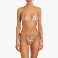 Customized Digital Printed Summer Bandeau Bikini Set Nylon Fabric High Quality Seamless Women's Swimwear