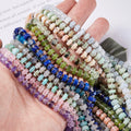 Wholesale 8*4mm Natural Crystal Quartz Jade Gem Stone Round Flat Stone Beads for Bracelet Necklace DIY Making