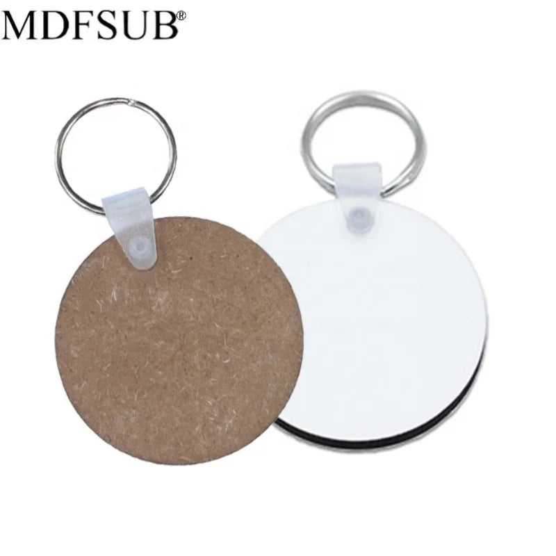 MDFSUB Personalized Single Sided Coating 50x50mm Eco-Friendly DIY Sublimation Thermal Transfer Printing Wooden Keychains Custom