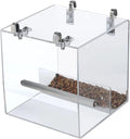 Modern Clear Acrylic Eco-Friendly Customized Pre-Assembled Big Bird Feeder Seed Catcher Tray Freestanding Dish Lovebirds