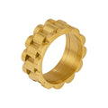 Latest 18K Gold Plated Stainless Steel Jewelry Geometric Watchband Chain for Women Punk Accessories Ring R234194