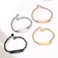 New Simple Personality Design Women and Men's Long Curved Brand Trendy Bracelet Can Be Engraved MegaBDM