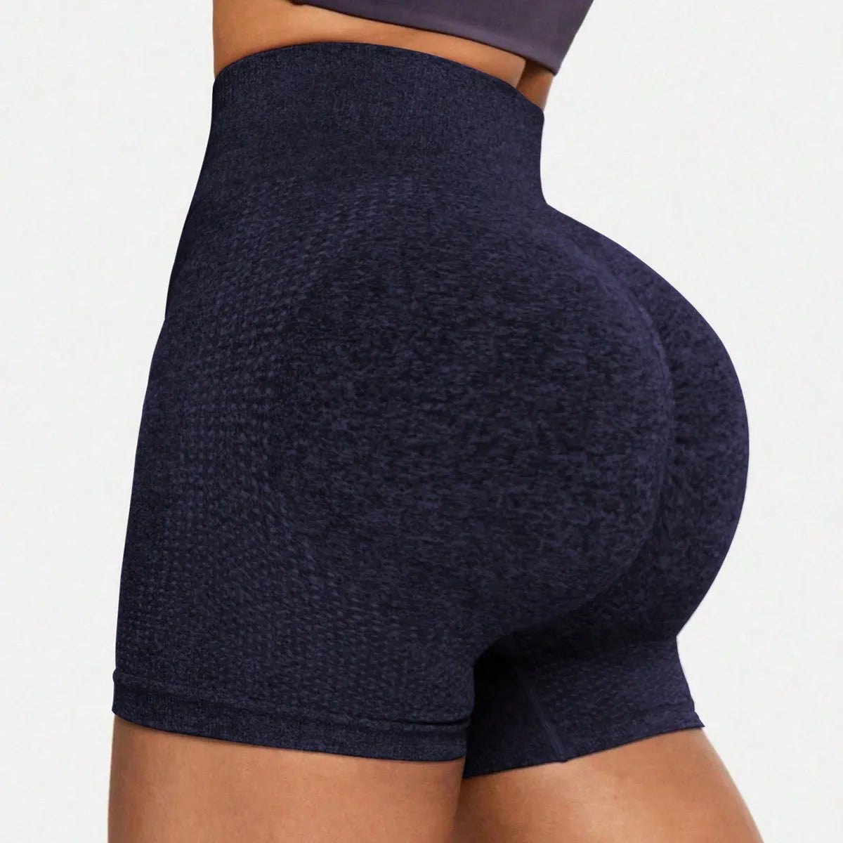 FLW Women's High Waist Workout Shorts Seamless Yoga Breathable Tight with Elastic Waist Closure for Biker Sports