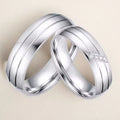 New Design Titanium Steel Diamond Rings Personalised Stainless Steel Rings Simple Couple Rings for Women or Men