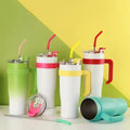1200ml New Design Car Outdoor Custom Logo Adventure Vacuum Wholesale Stainless Steel 40 oz Tumbler With Handle Straw