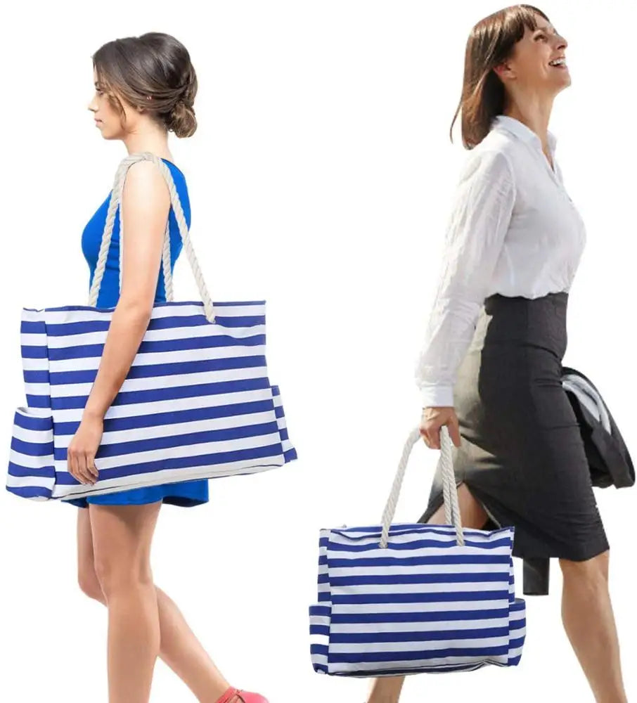 Customize Canvas Tote Bag extra Large Waterproof Beach Bag Pool Bag with Rope Handles