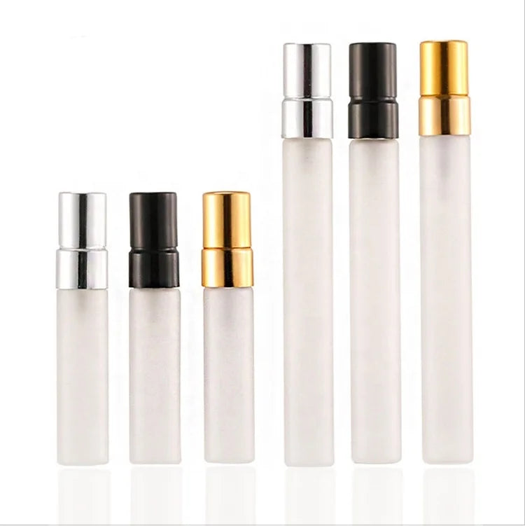 3ml 5ml 10ml Portable Mini Refillable Cosmetics Electroplated Aluminum Frosted Travel Pocket Spray Perfume Glass Bottle MegaBDM