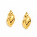 JOOLIM High-End 18K Gold Plated Stainless Steel Stud Earring Sea Snail Design Party Gift Fashion Jewelry Women