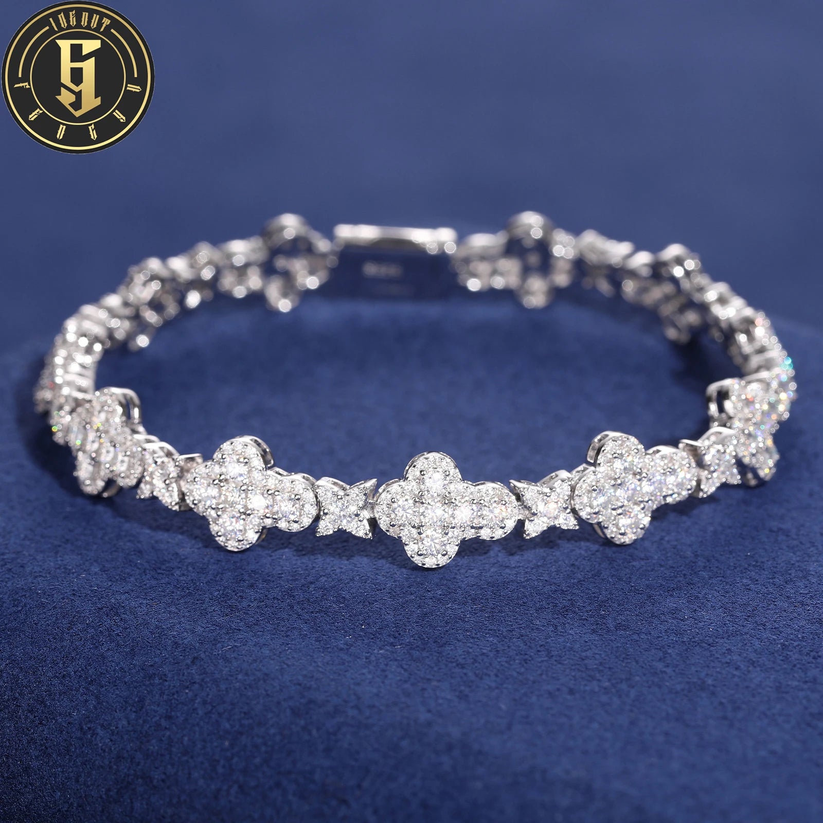 New Arrivals Popular 10mm 925 Sterling Silver Moissanite Star Cross Cuban Link Bracelet Pass Diamond Tester Diamond Bracelet
