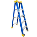 Factory Made Thickened FRP Blue 1.2m Modern Apartment 4-Step Folding Ladder with 150kg Load Capacity