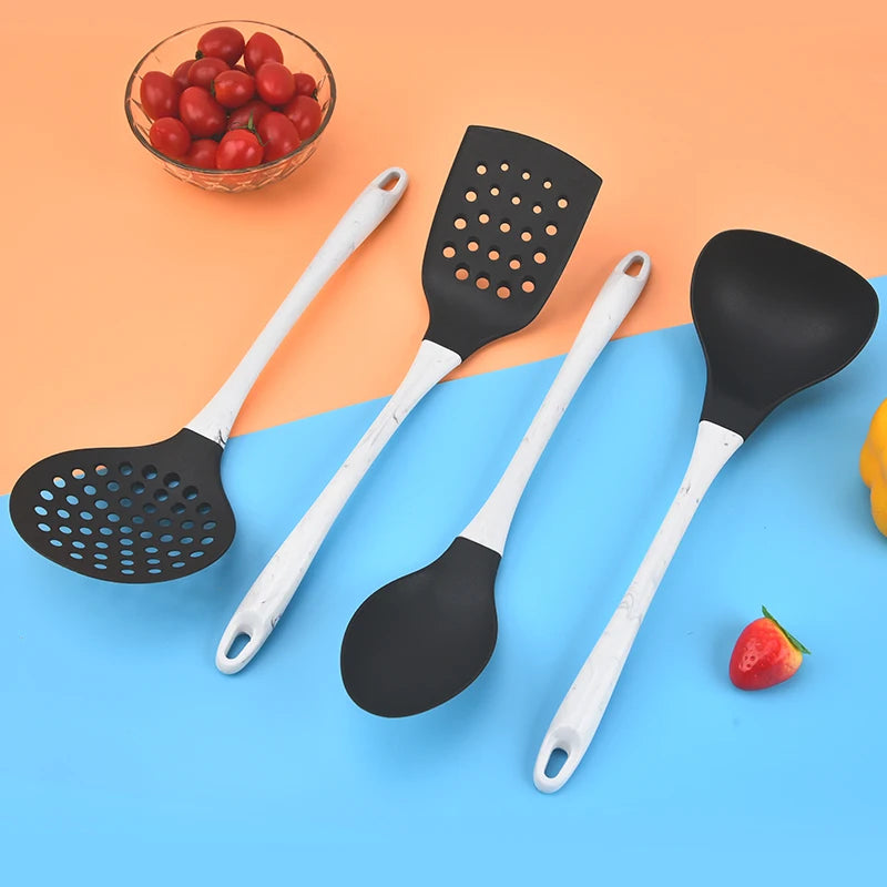 Toddler Travel Home Kitchen Utensils Set with Water Heat Transfer Printing Plastic Handle