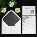Elegant Silver Foil Wedding Invitation Paper Card with Reply Card and RSVP Card for Wedding Party Event
