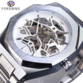FORSINING GMT1174 Tourbillion Mechanical Watch for Men Automatic Steel Strap Skeleton Mens Watches Top Brand Luxury Reloj Hombre