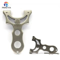 Stainless Steel Straight Plate Shooting Slingshot Outdoor Hunting Slingshot with Rubber Band