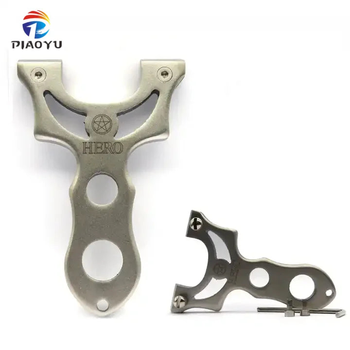 Stainless Steel Straight Plate Shooting Slingshot Outdoor Hunting Slingshot with Rubber Band