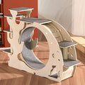 Customized 100% Solid Wood Cat Climbing Frame Cat Exercise Running Wheel Treadmill Walking Machine Pets Cat Scratcher Treadmill