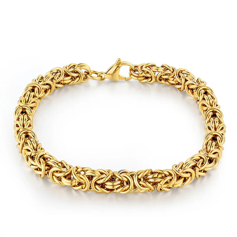 New Fashion Unisex Stainless Steel Chain Bracelet Men's Vintage Silver Hip Hop Style for Wedding or Gift