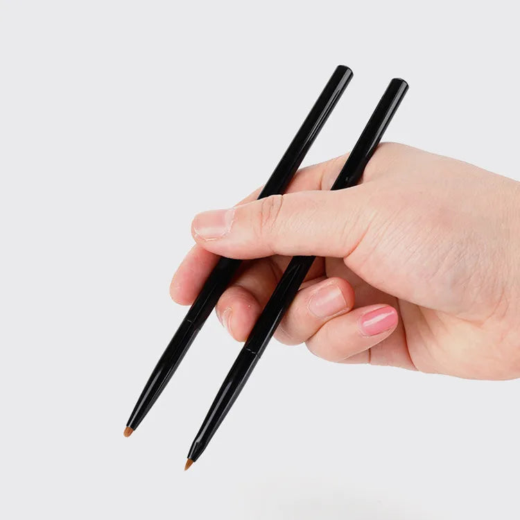 Wholesale Custom Logo Marker Black Wood Eyeliner Brush Tool Lip Liner Slim Tip Thin Brush Eyeliner
