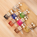 8ML Refillable air Outlet Clip Car air Conditioner Mini Colorful Empty Perfume Bottles Glass Car Perfume Bottle with Wooden Cap
