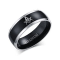 High Polished Black Plated Stainless Steel Masonic Rings Personalized Custom Logo Non Tarnish Ring for Men Women