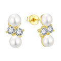 Custom 925 Sterling Silver Earrings Jewelry Gold Plated Drop Pearl Stud Luxury Earrings for Women Bridesmaids Jewellery
