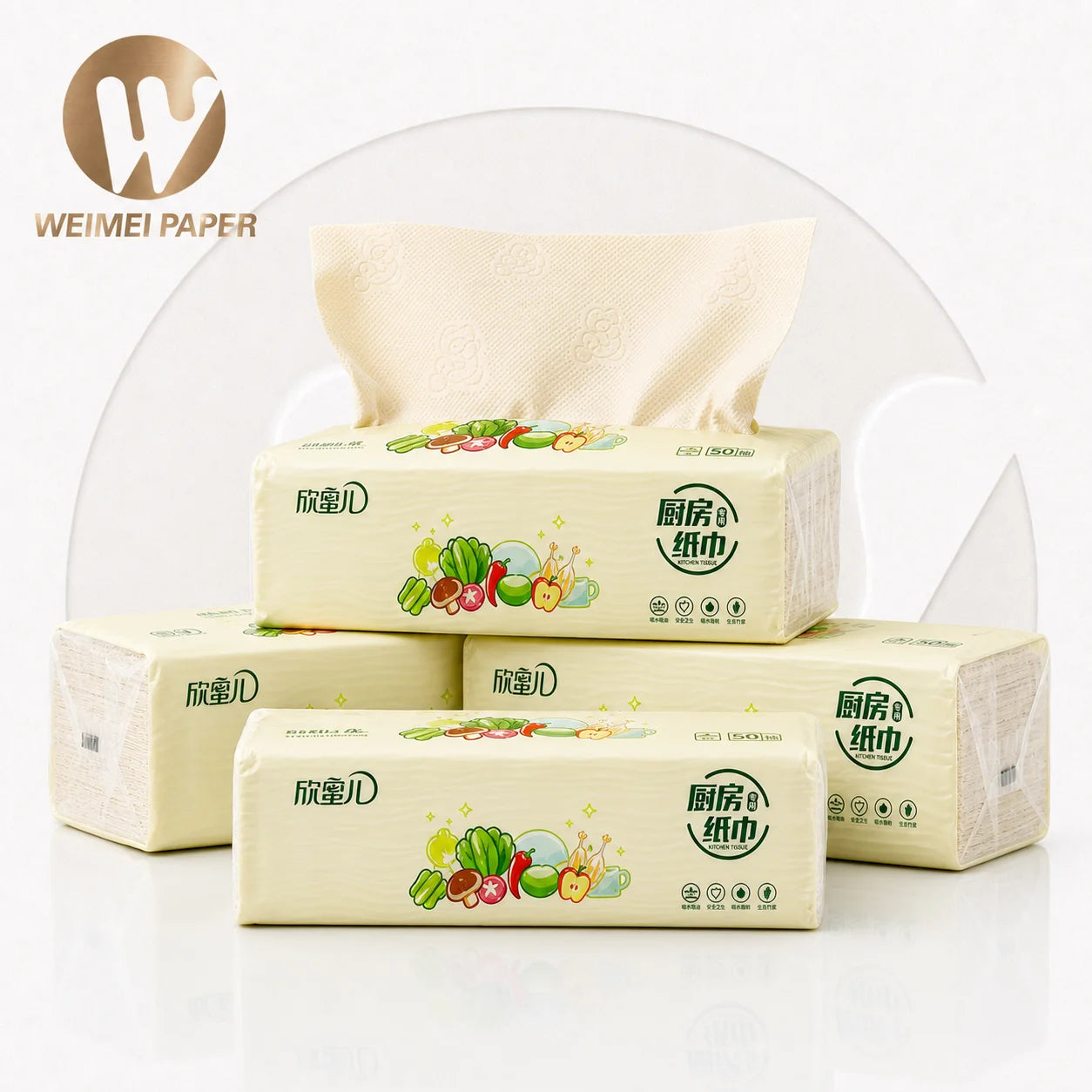Factory Low Price Eco-friendly 2 Ply Bamboo Pulp Kitchen Paper Soft Absorbent Newest Tissue