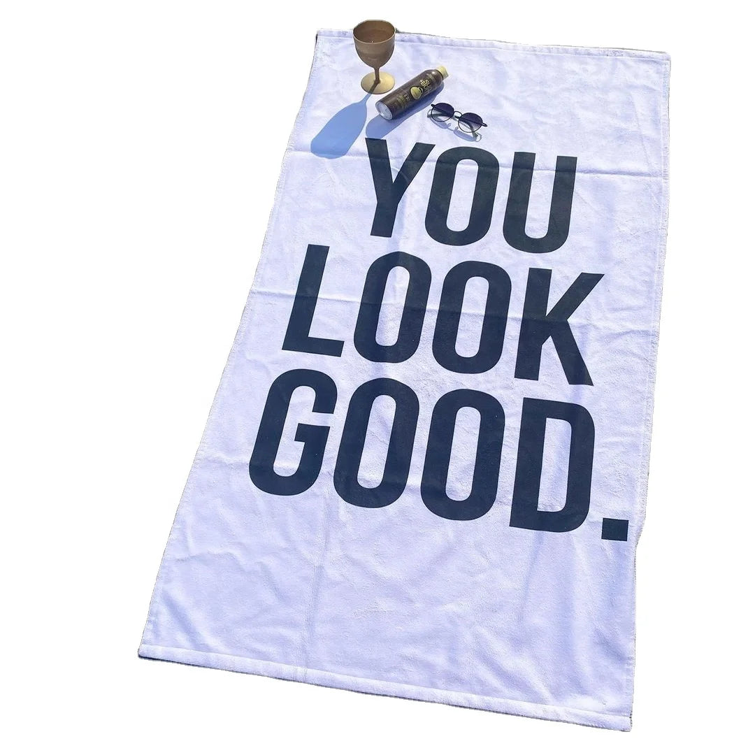 Custom 100% Cotton Digital Printed Logo Sports Beach Towel Modern Style That Dries Fast