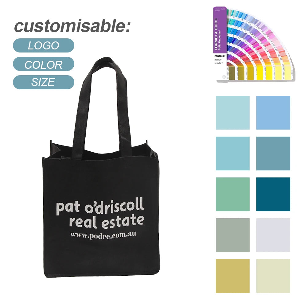 Eco-Friendly Recyclable Non Woven Tote Bag Customizable Logo & Pattern Reusable Shopping Bag with non Woven Material