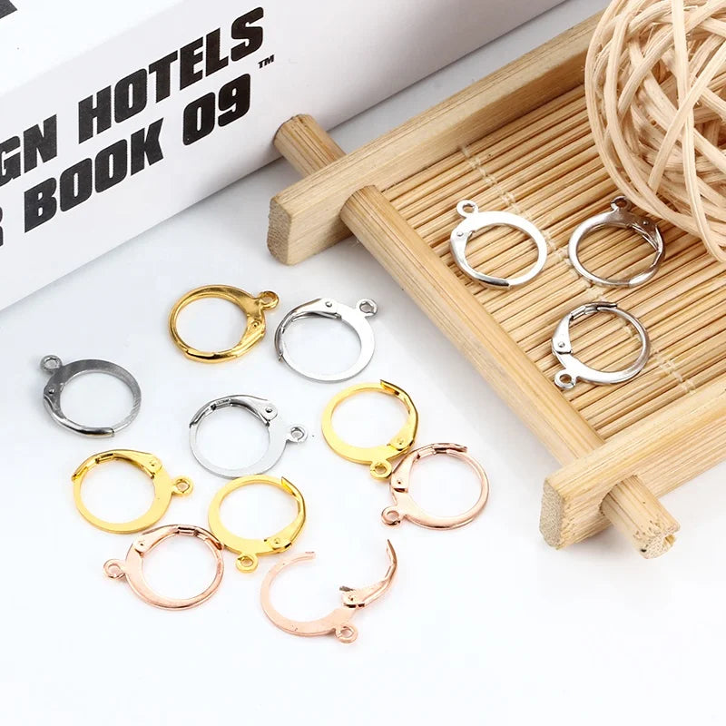 DIY Earring Hook French Earrings Fitting Ear Earwire Setting Base Accessories for Jewelry Making Components