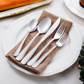 Unique Round Handle Heavy Bulk Fork and Spoon Set Restaurant Silverware Wedding Cutlery Stainless Steel Sliver Flatware Set