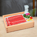 Wood Food Material Display Box Dry Ice Japanese Picnic Cuisine Wooden Sashimi Sushi Box with Lid Fish Salmon Beef Plate Storage